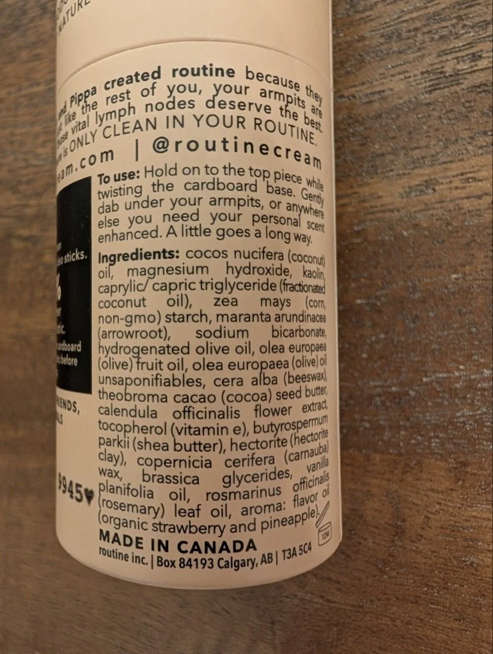 Routine Natural Beauty - Cat Lady Natural Deodorant - Cream Stick